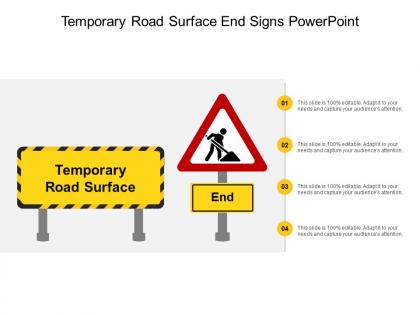 Temporary road surface end signs powerpoint