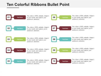 Ten colorful ribbons bullet point