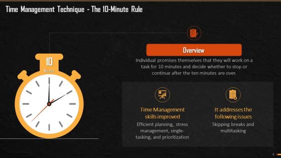 Ten Minute Rule A Time Management Technique Training Ppt