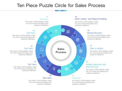 Ten piece puzzle circle for sales process