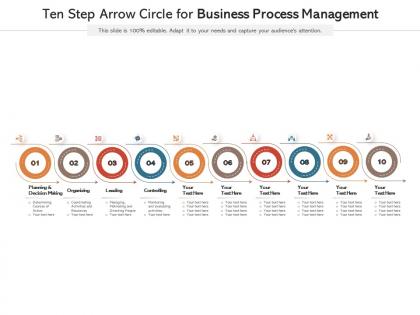 Ten step arrow circle for business process management