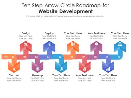 Ten step arrow circle roadmap for website development