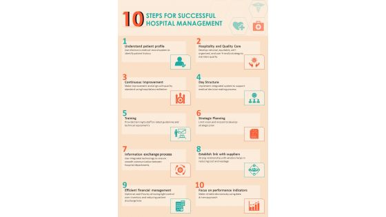 Ten Step Procedure To Effectively Manage Hospital