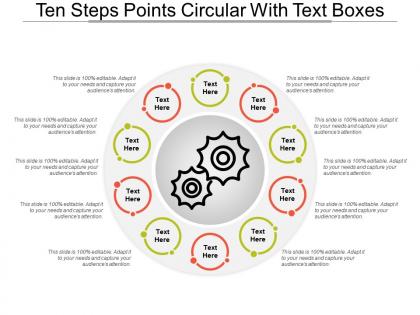 Ten steps points circular with text boxes
