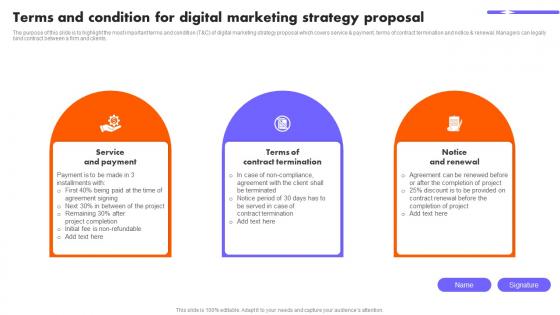 Terms And Condition For Digital Marketing Strategy Proposal