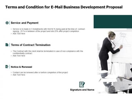 Terms and condition for e mail business development proposal ppt powerpoint slides