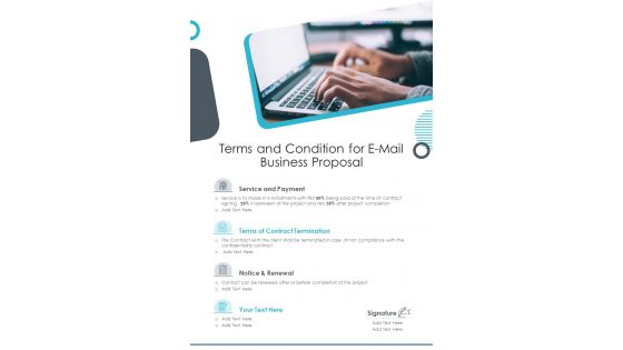 Terms And Condition For E Mail Business Proposal One Pager Sample Example Document