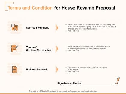 Terms and condition for house revamp proposal ppt powerpoint presentation layouts layout