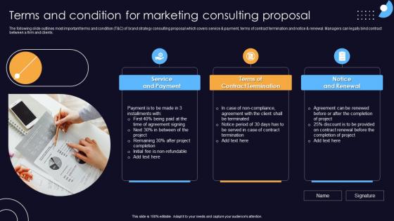 Terms And Condition For Marketing Consulting Proposal Ppt Model Templates