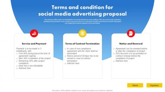Terms And Condition For Social Media Advertising Proposal