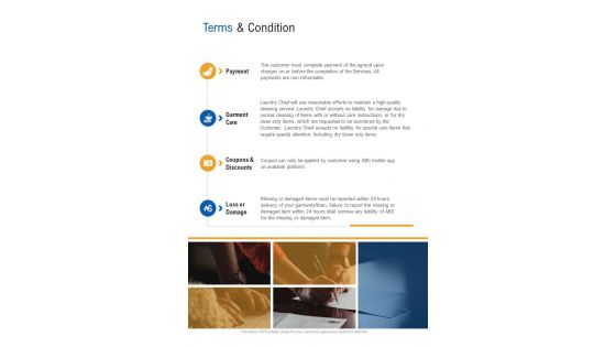 Terms And Condition Laundry Services One Pager Sample Example Document