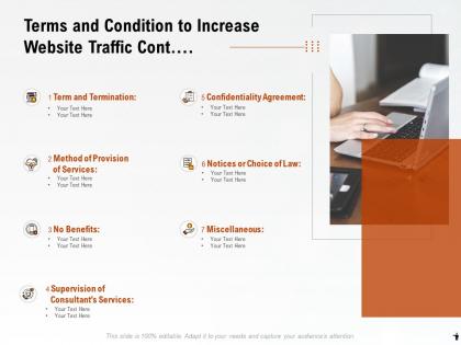 Terms and condition to increase website traffic cont ppt powerpoint icons