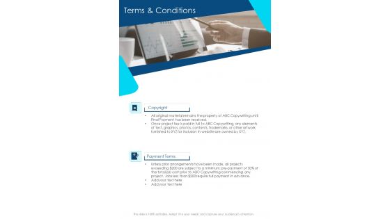 Terms And Conditions Copywriting Proposal Template One Pager Sample Example Document