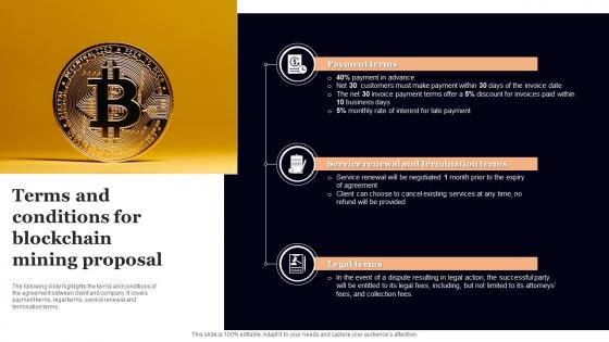 Terms And Conditions For Blockchain Mining Proposal Ppt Gallery Design Inspiration