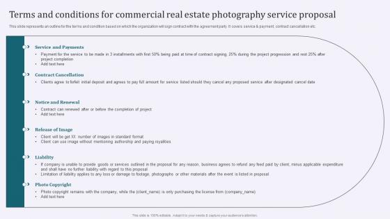 Terms And Conditions For Commercial Real Estate Photography Service Proposal