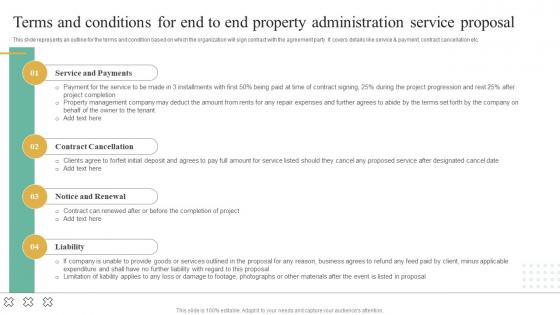 Terms And Conditions For End To End Property Administration Service Proposal