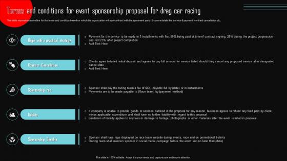 Terms And Conditions For Event Sponsorship Proposal For Drag Car Racing