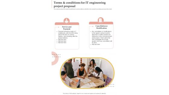 Terms And Conditions For It Engineering Project Proposal One Pager Sample Example Document