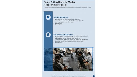 Terms And Conditions For Media Sponsorship Proposal One Pager Sample Example Document