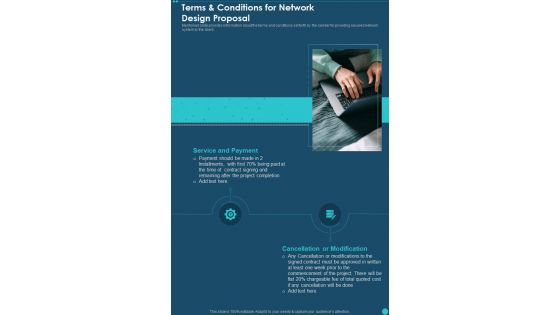 Terms And Conditions For Network Design Proposal One Pager Sample Example Document