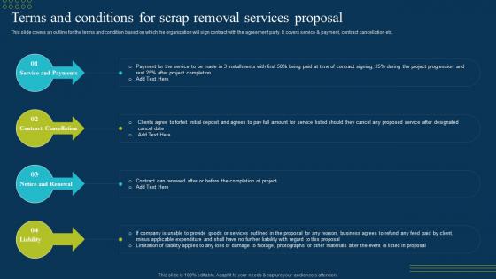 Terms And Conditions For Scrap Removal Services Proposal Ppt Powerpoint Presentation Show