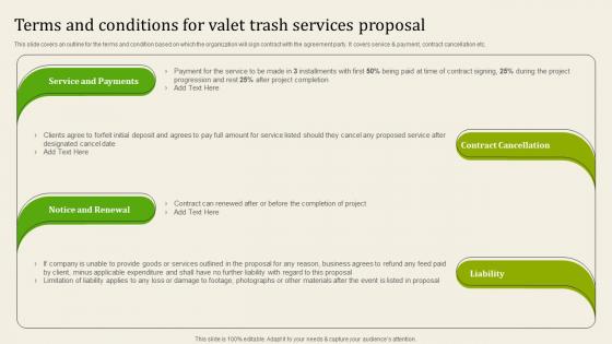 Terms And Conditions For Valet Trash Services Proposal Garbage Collection Services Proposal