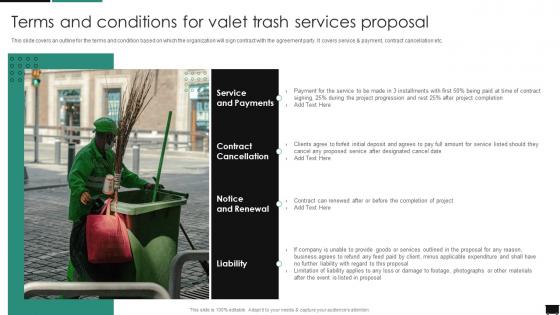 Terms And Conditions For Valet Trash Services Proposal Ppt Powerpoint Presentation Infographic