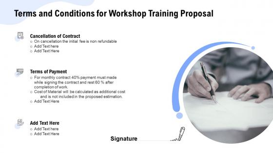 Terms and conditions for workshop training proposal ppt powerpoint presentation