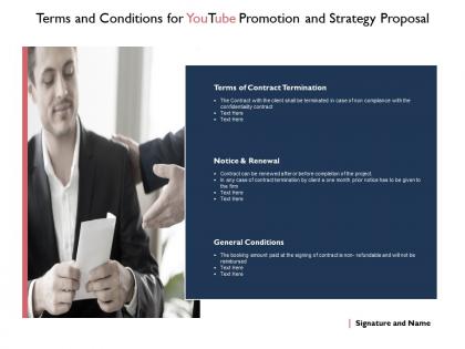Terms and conditions for youtube promotion and strategy proposal ppt slides
