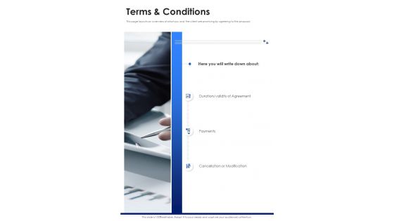 Terms And Conditions Sample Business Proposal One Pager Sample Example Document