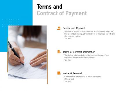 Terms and contract of payment ppt powerpoint presentation file icons