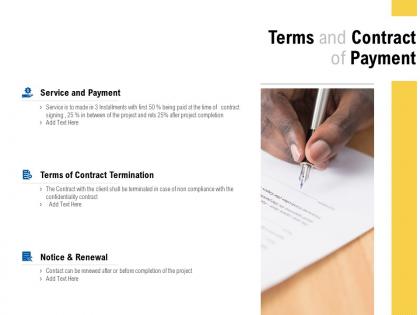 Terms and contract of payment ppt powerpoint presentation icon summary