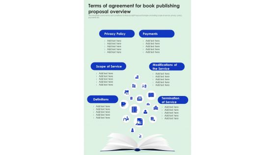Terms Of Agreement For Book Publishing Proposal One Pager Sample Example Document