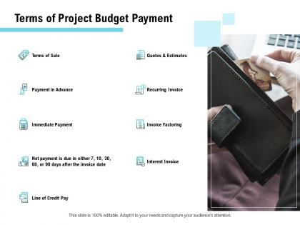 Terms of project budget payment ppt powerpoint presentation gallery background image