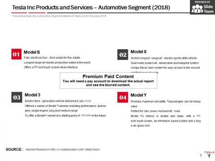 Tesla inc products and services automotive segment 2018