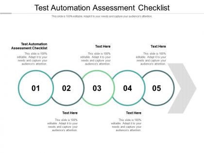 Test automation assessment checklist ppt powerpoint presentation infographic template styles cpb