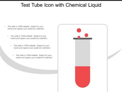 Test tube icon with chemical liquid