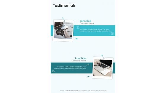 Testimonials Business Event Photography Proposal Template One Pager Sample Example Document
