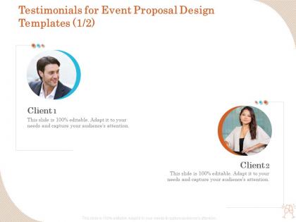 Testimonials for event proposal design templates r334 ppt file slides