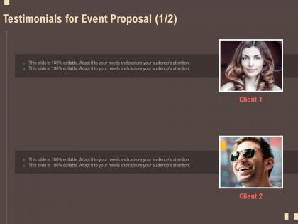 Testimonials for event proposal r122 ppt powerpoint presentation model