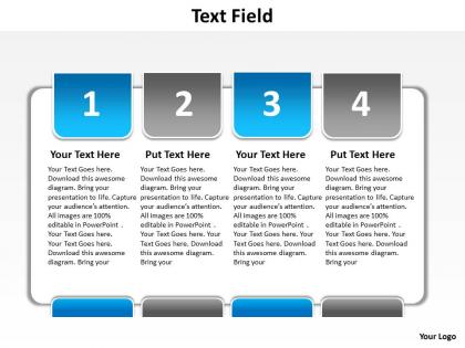 Text field with boxes and highlights numbered from one to four powerpoint diagram templates graphics 712