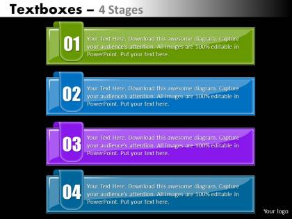 Textboxes 4 stages diagram 32