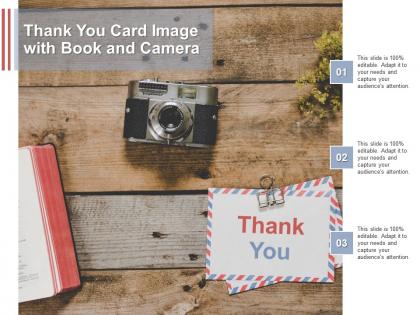 Thank you card image with book and camera