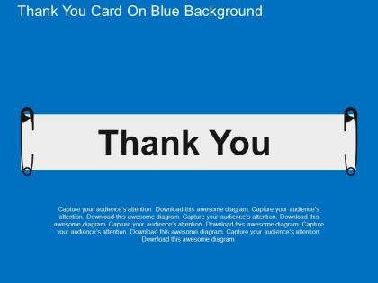 Thank you card on blue background flat powerpoint design