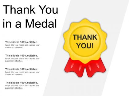 Thank you in a medal