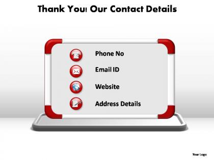 Thank you our contact details editable powerpoint templates