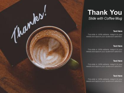 Thank you slide with coffee mug