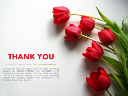 Thank you slide with flowers powerpoint slides