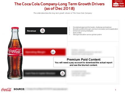 The coca cola company long term growth drivers as of dec 2018