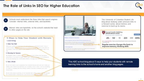 The Role Of Links In SEO For Higher Education Edu Ppt
